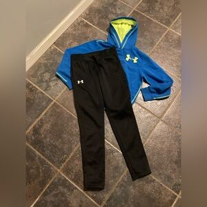 Under Armour Kids Black Jogger and Hoodie Outfit Size M